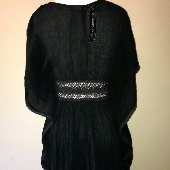 Woman's Boutique Black Swim Suit Cover Up Dress Small New - Picture 3 of 6